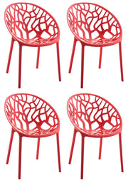 Set 4 sedie da giardino HOPE rosso