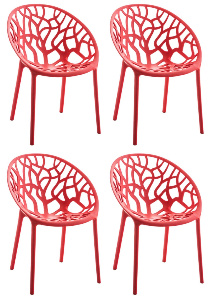 Set 4 sedie da giardino HOPE rosso