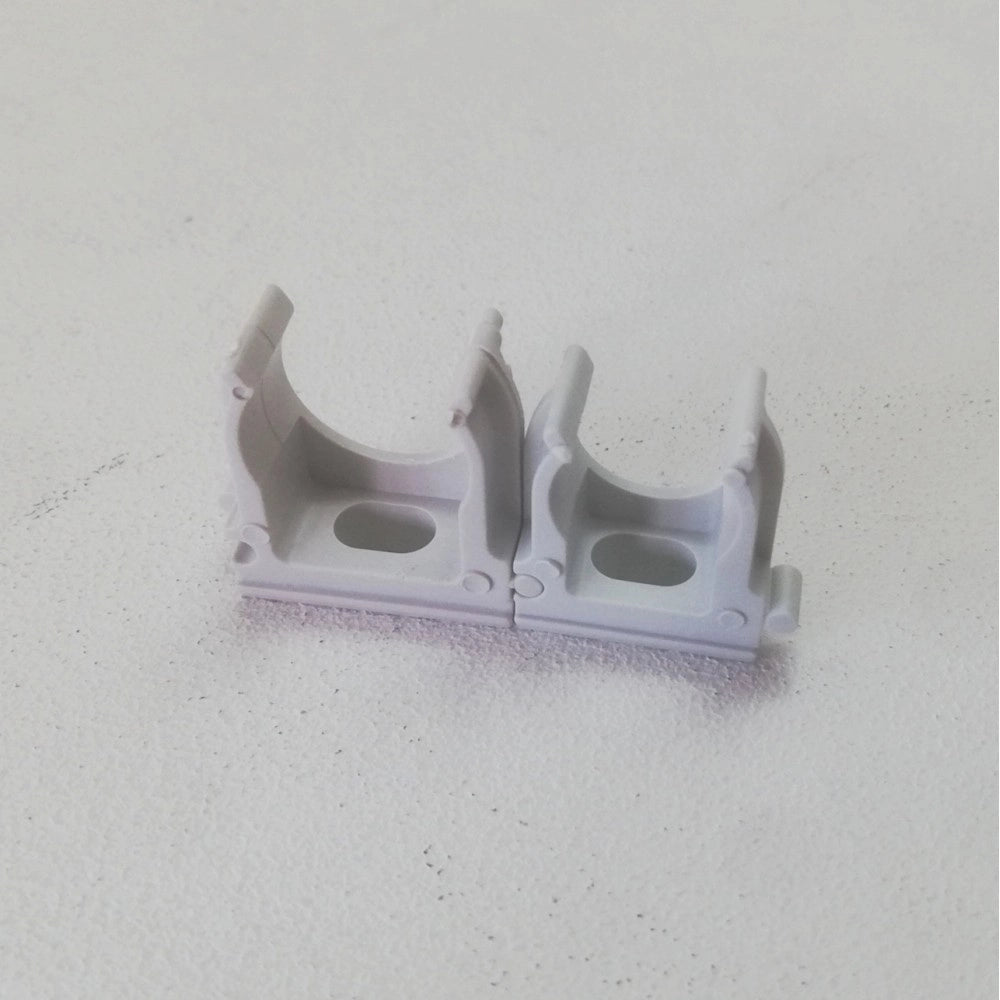 Supporto a scatto da 20mm - 20pz clips fissa tubo colore grigio per fissaggi a parete e soffitto