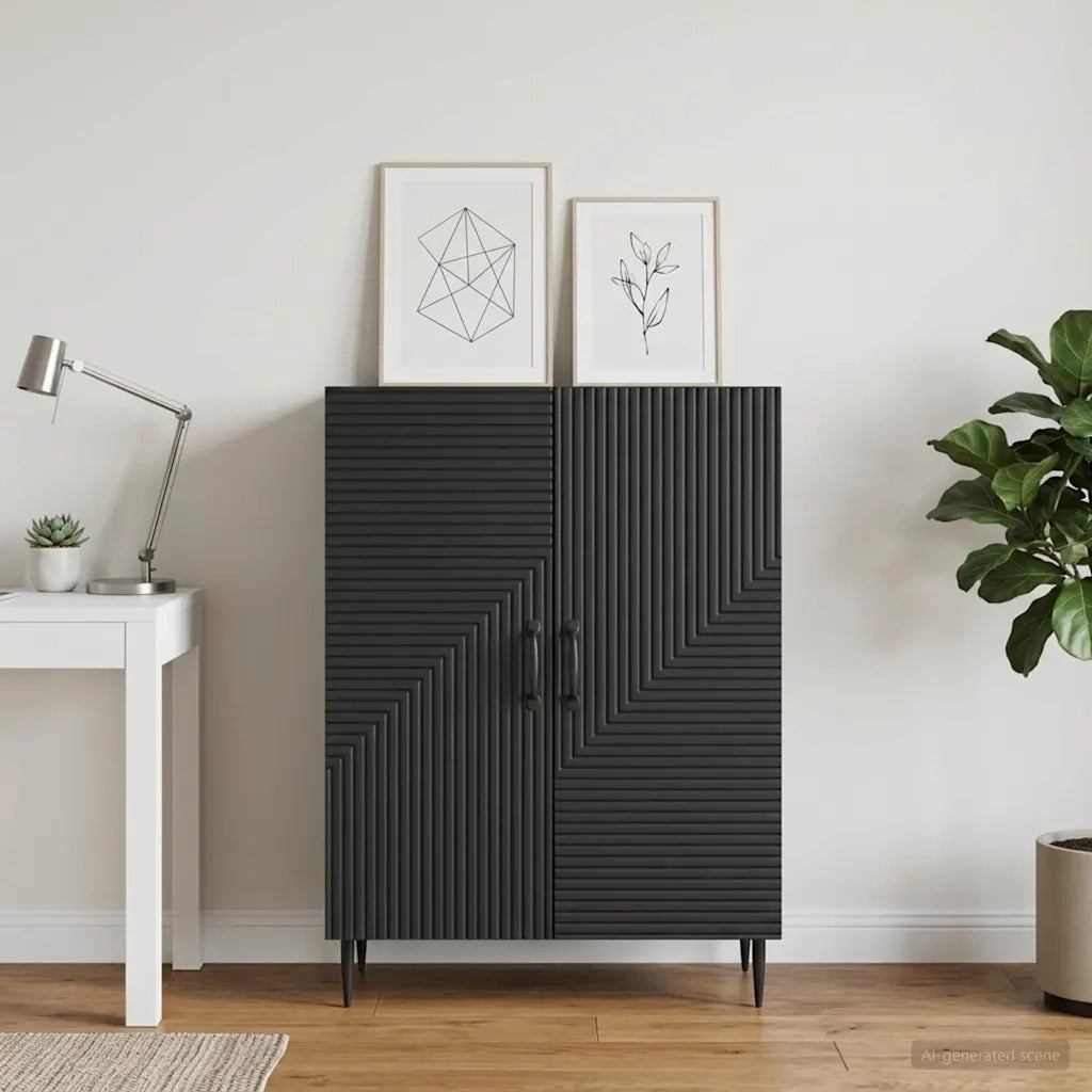 Credenza Nero 66 x 34,5 x 89,5 cm Legno ingegnerizzato 894816
