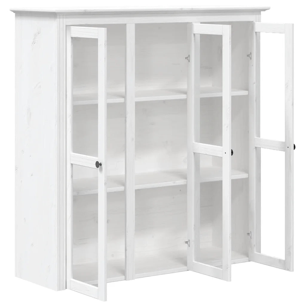 Credenza BODO 115,5x43x200,5 cm Legno Massello di Pino Bianco