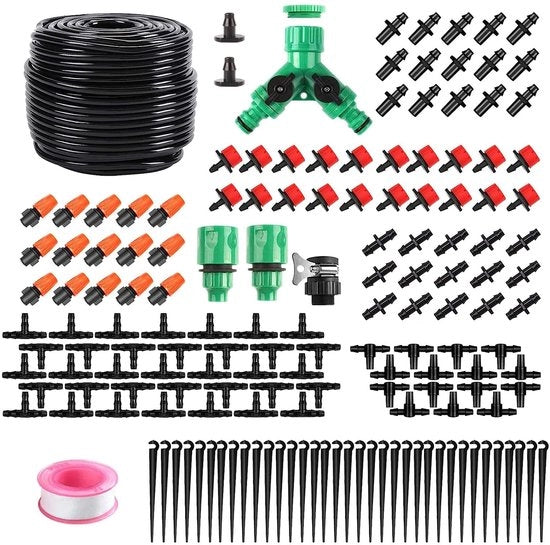 Kit di Irrigazione a Gocce 40 Metri - Pacchetto da 158 Stucchi