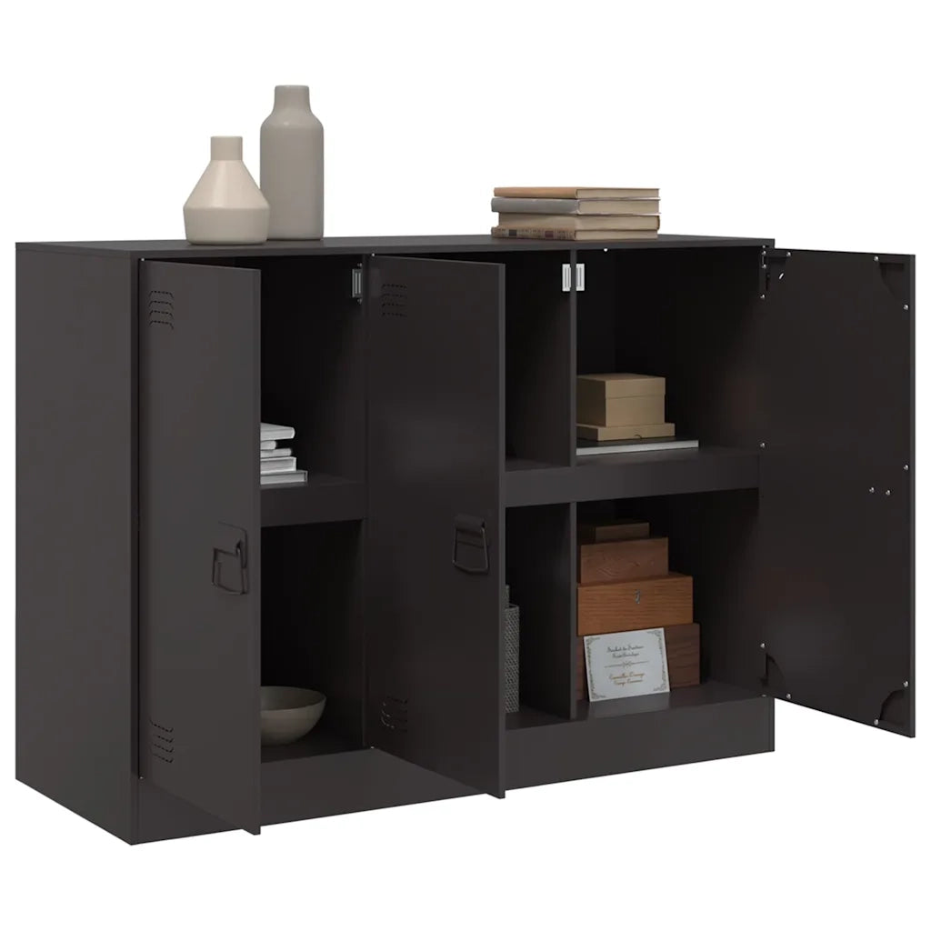 Credenza-Buffet-Armadio da cucina Nera 99x39x73 cm in Acciaio 809294