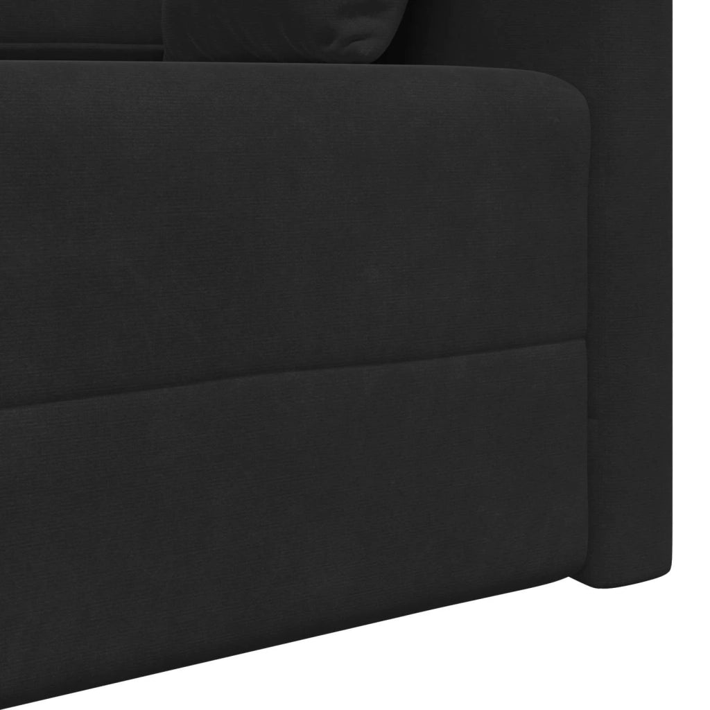 Divano-letto | Sof¨¤ letto | Letto singolo da pavimento Nero 213 x 70 x 77 cm Velluto