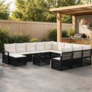 Set Divano da Giardino 13 pz Nero polyrattan 3435919