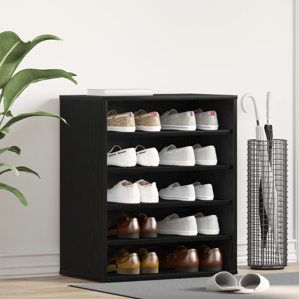 Mobiletto per scarpe  Nero Rovere 60x35x70 cm in legno ingegnerizzato