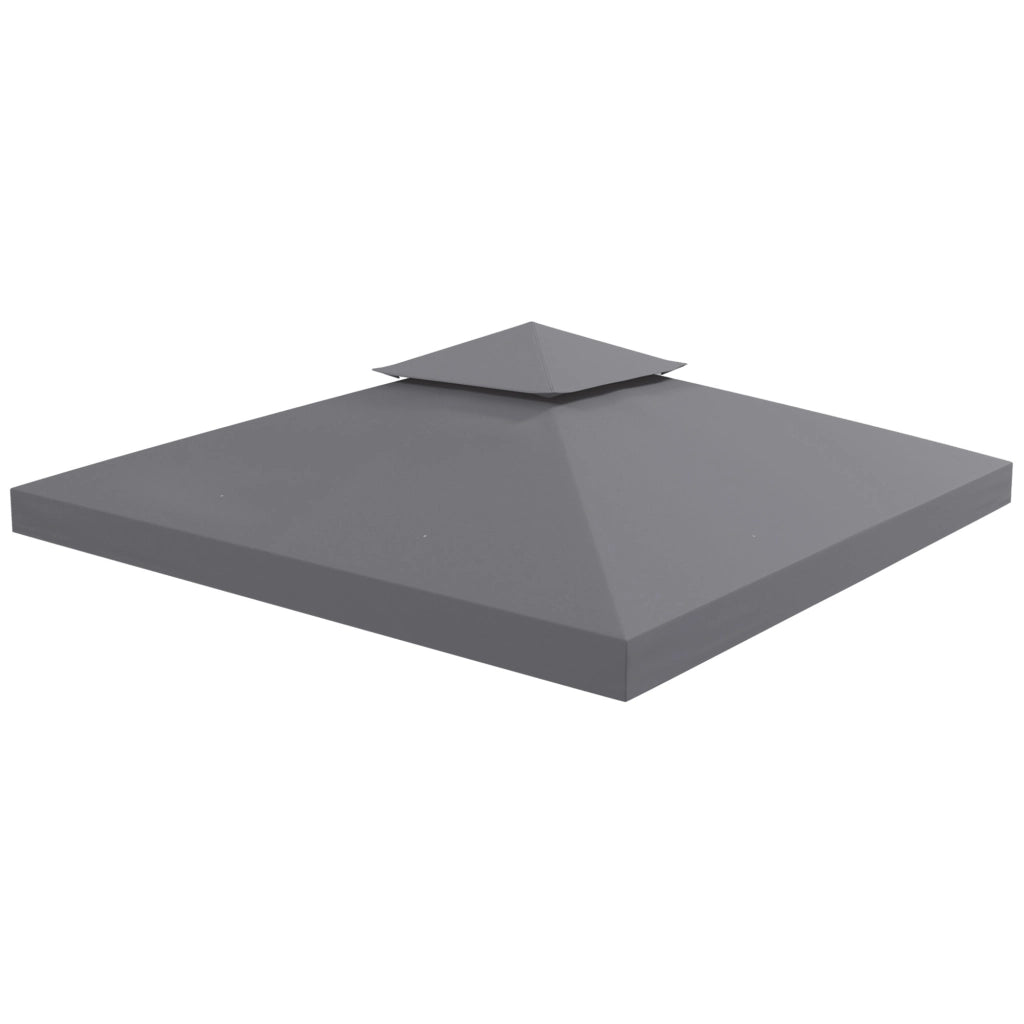 Tetto Gazebo 3x3m 2 Livelli UV Resistent ¨C zephmum ¨C Grigio Scuro