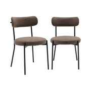 Set di 2 sedie metallo e similpelle , marrone