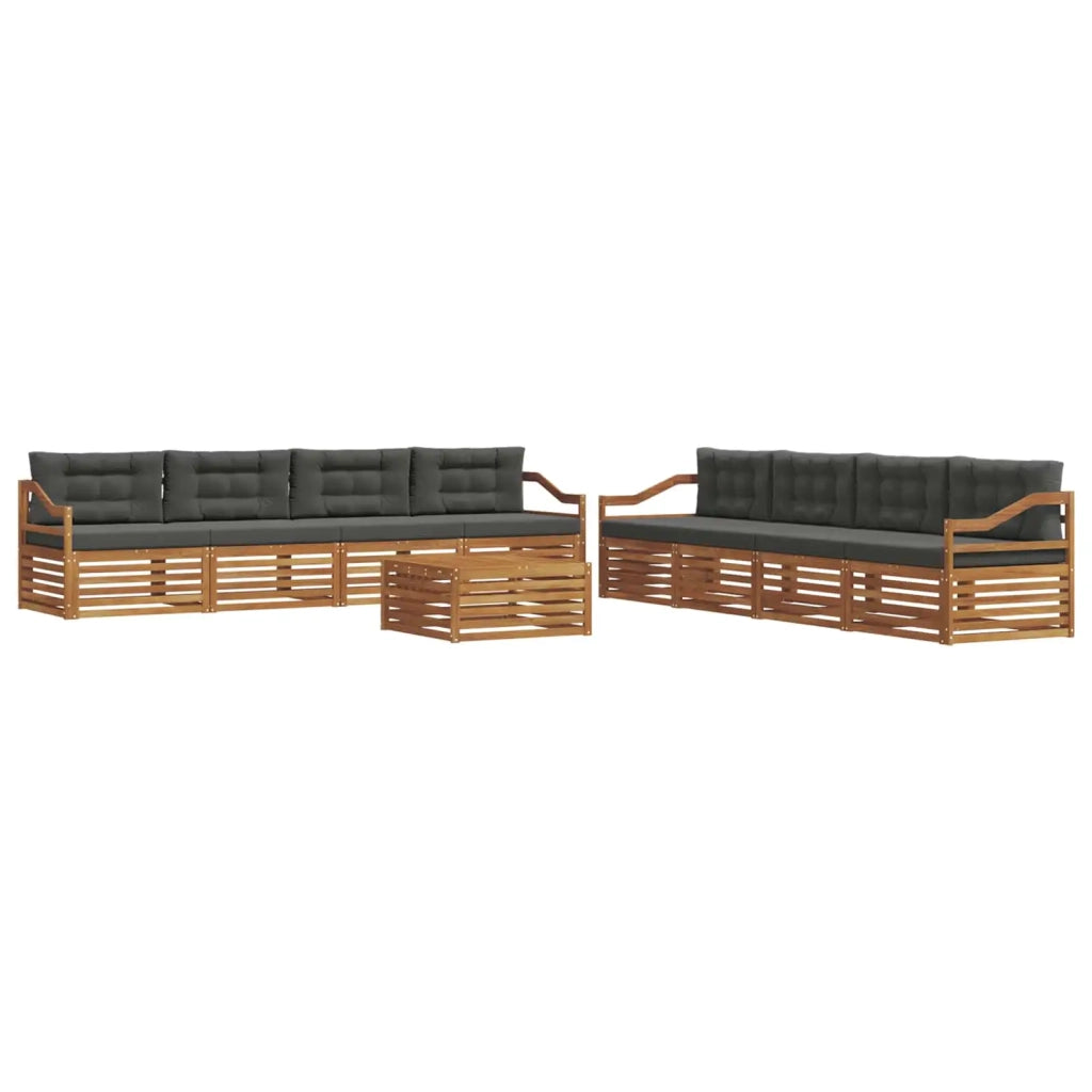 Set di divani da esterno con cuscino 9 pcs Naturale e Antracite 3373237