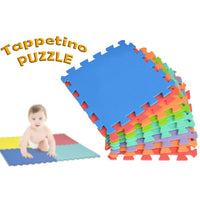 Tappeto Puzzle 10 Pezzi 30x30 cm in EVA Multicolor