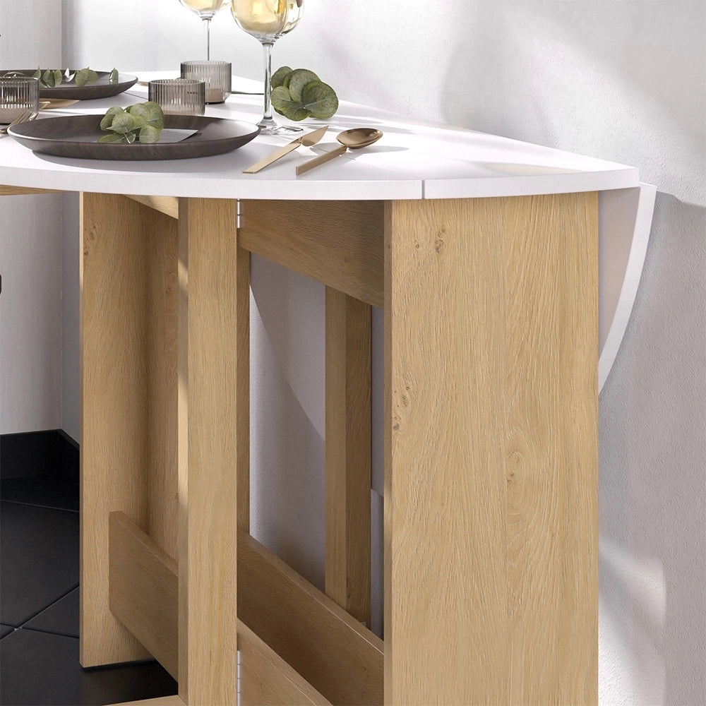 Vicco Tavolo da pranzo Quercia dorata/bianco 100 x 100 cm Pieghevole