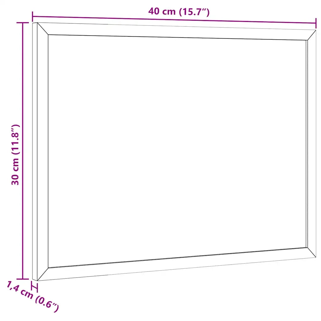 Lavagna con Cornice in Legno Massello di Pino Nero 40x30 cm CFW7456659