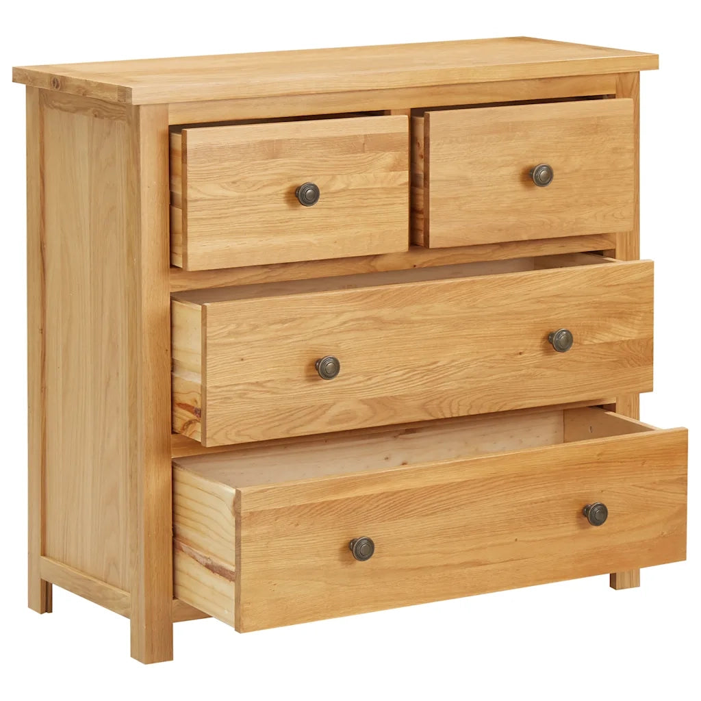 Cassettiera 80x35x75 cm in Legno Massello di Rovere 289197