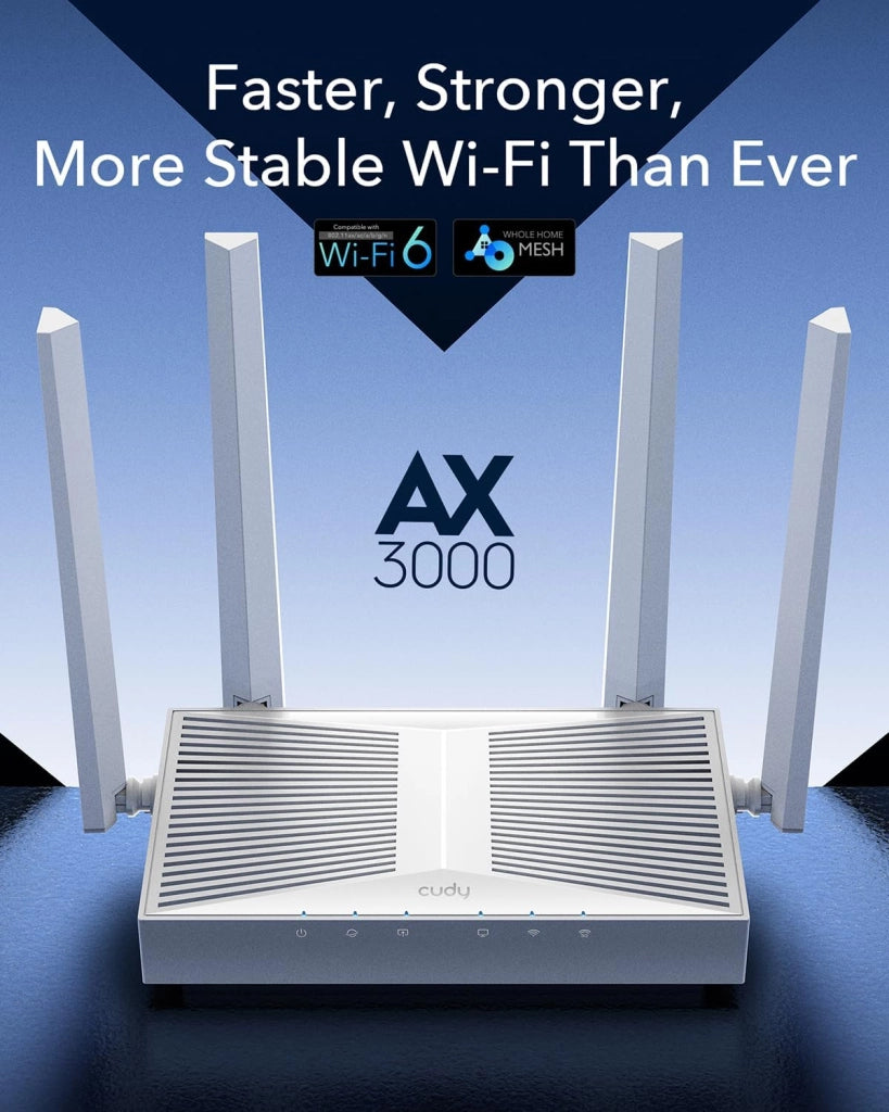Mesh Router Wi-Fi 6 AX3000 Dual Band Gigabit, WR3000E