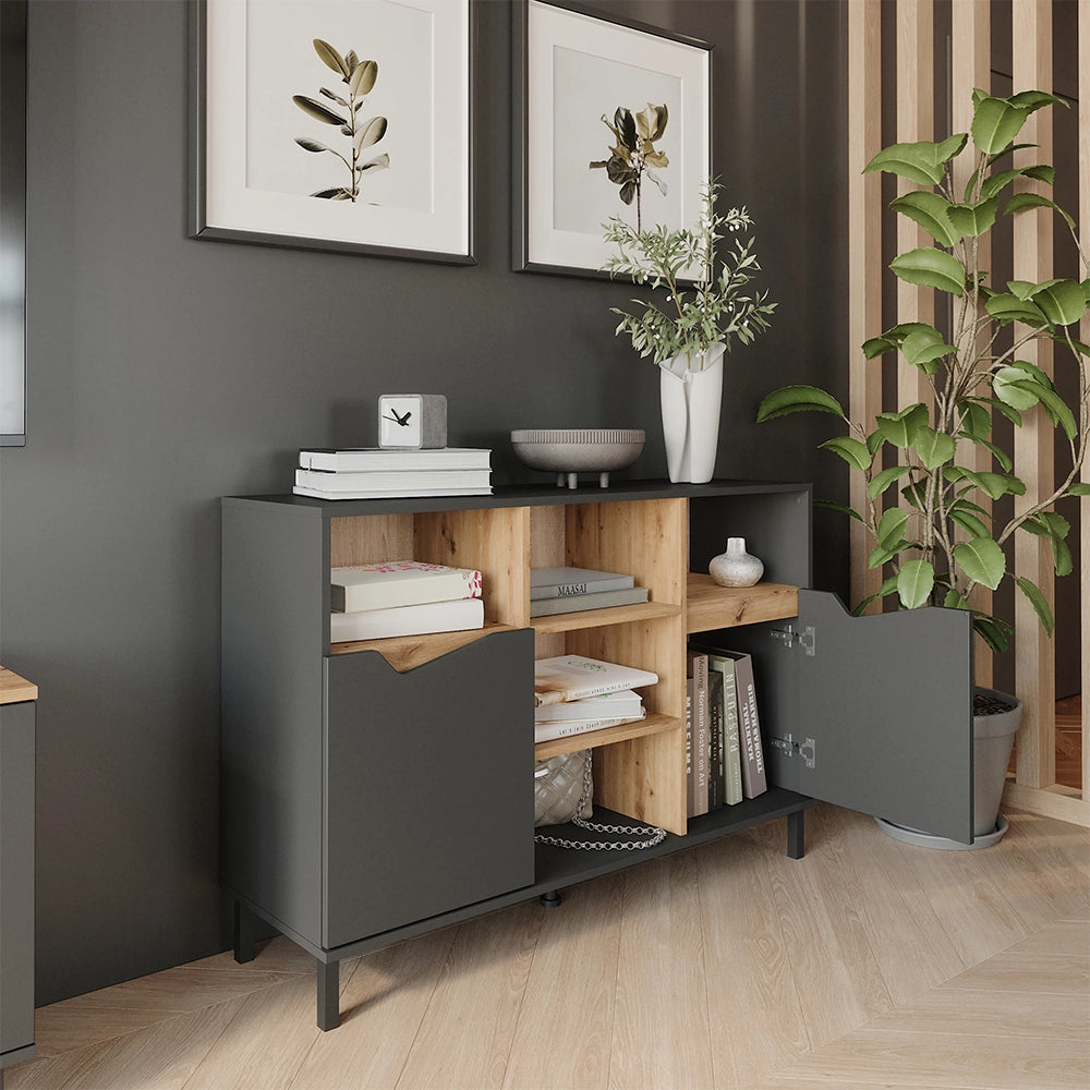 Vicco Credenza Antracite/Artisan 120 x 81.3 cm con 2 porte