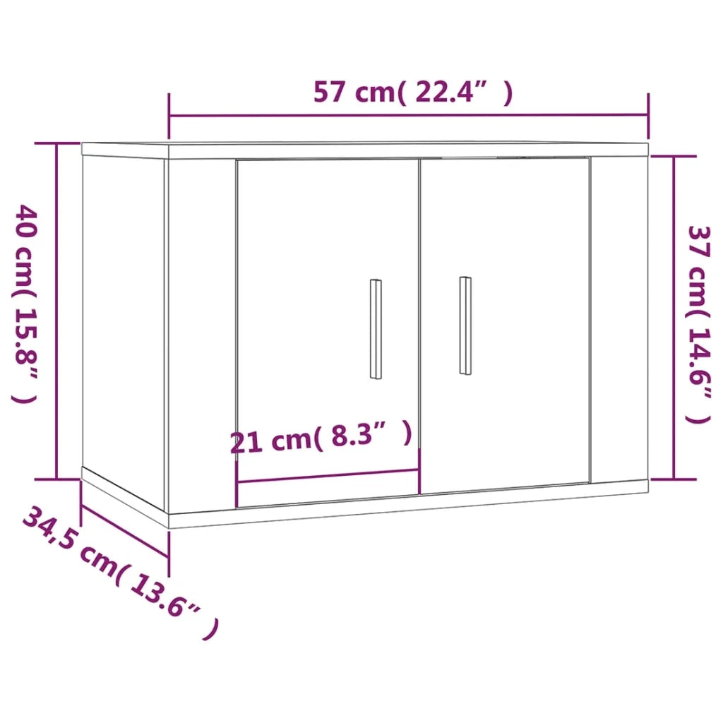 Mobili Porta TV a Parete 3 pz | Armadietto TV | Mobile Porta TV Grigio Sonoma 57x34,5x40 cm
