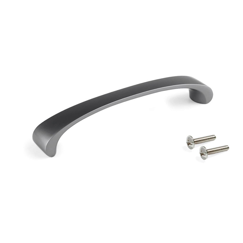 Emuca Maniglia per mobile Kyoto, L 142 mm, interasse 128 mm, Titanio, Zama, 1 lotto di 20 unitÃ 