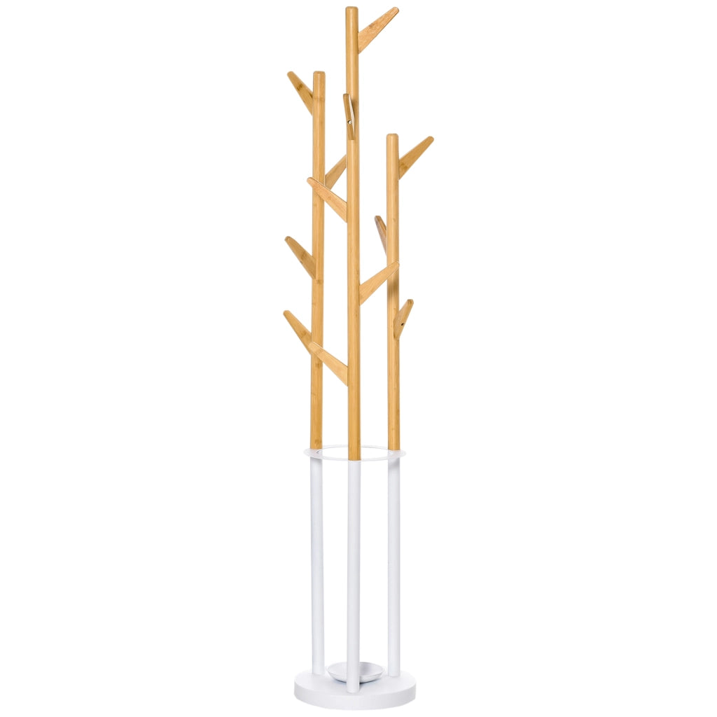 Appendiabiti a pianta ¨C zephmum ¨C bamb¨´ naturale e bianco 120x40x180 cm