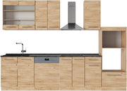 Cucina componibile Fame-Line, Quercia dorata, 300 cm con armadio alto, senza piano di lavoro, per l'espansione personalizzata tramite moduli aggiuntivi compatibili