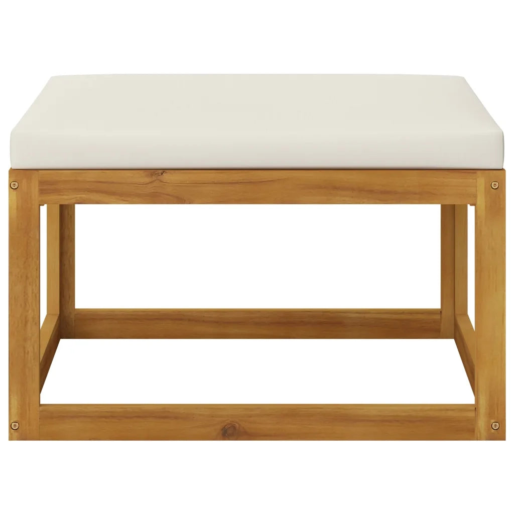 Set Divani da Giardino 4 pz con Cuscini Crema Massello Acacia cod mxl 43105