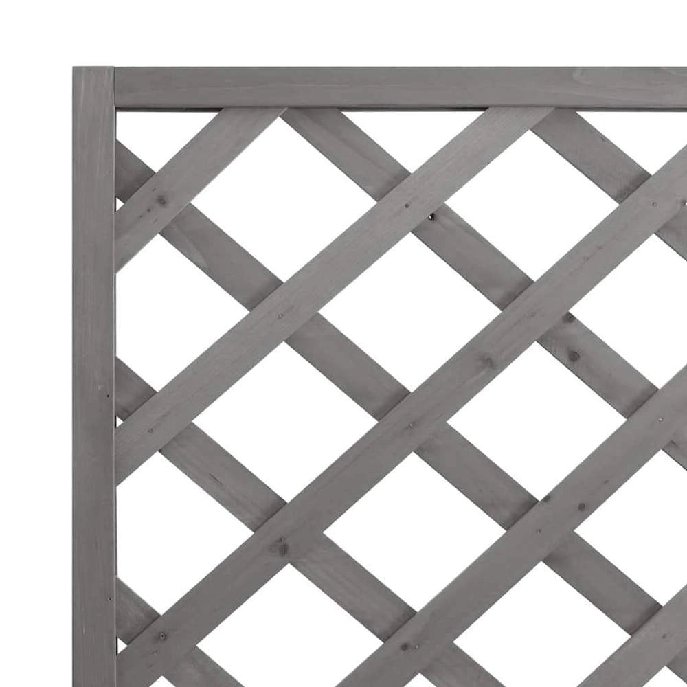 Plant Pot With Trellis Gray Solid Fir Wood