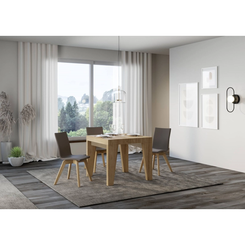 Tavolo allungabile 90x90/246 cm Naxy Premium - Quercia Natura