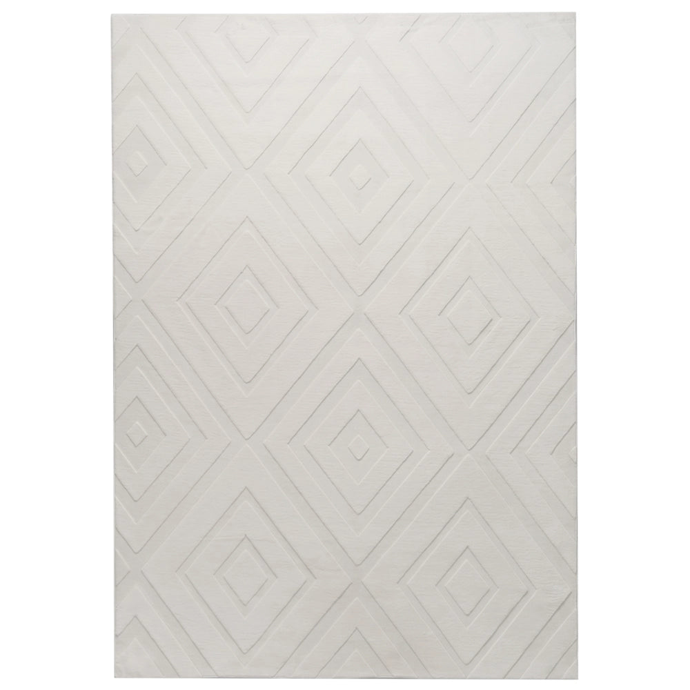 Tappeto in tessuto bianco sporco 160 x 230 cm jacquard forma rettangolare tappeto decorativo