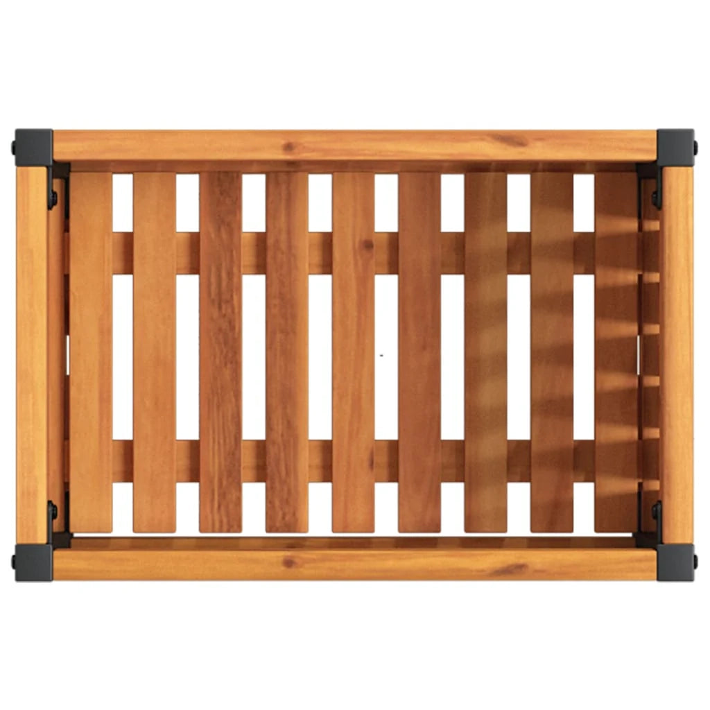 Aiuola rialzata/fioriera per piante fiori patio giardino 45 x 30 x 27,5 cm legno massello di acacia e acciaio marrone 02_0037604