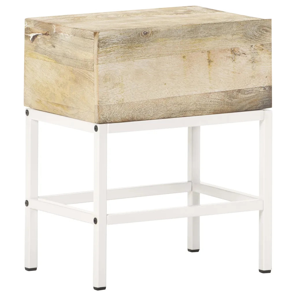 Comodino 40x30x50 cm in Legno Massello di Mango 320920