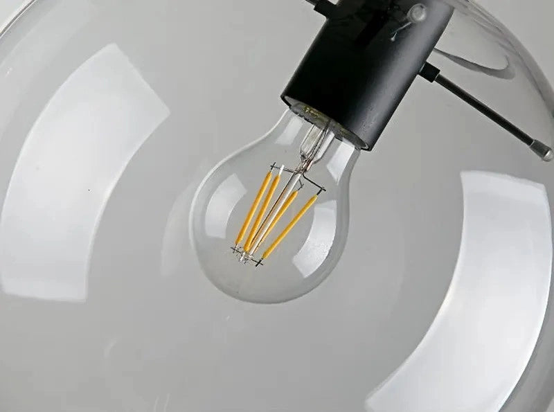 Lampada Da Soffitto Pensile Di Vetro Lassi Black 20+25+30 Cm