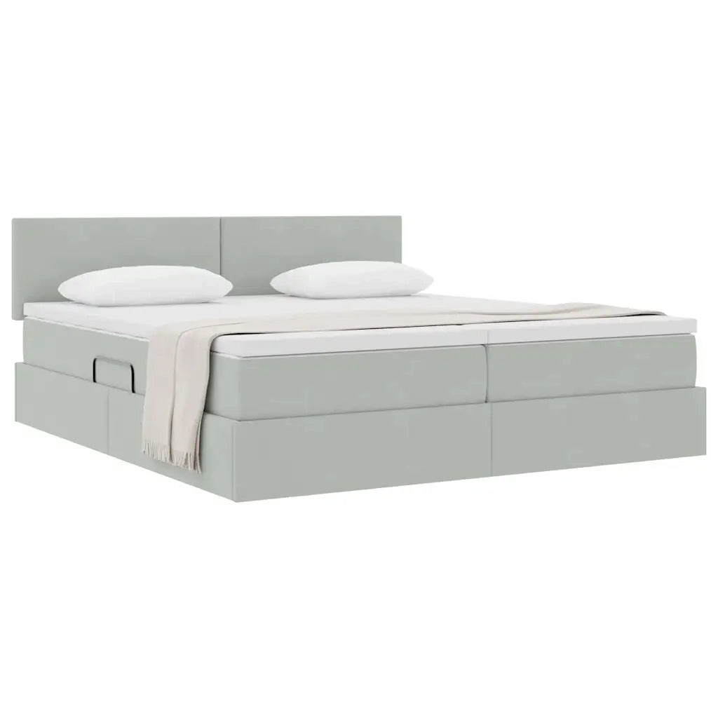 Letto con Contenitore con materasso Grigio chiaro 90 x 200 cm