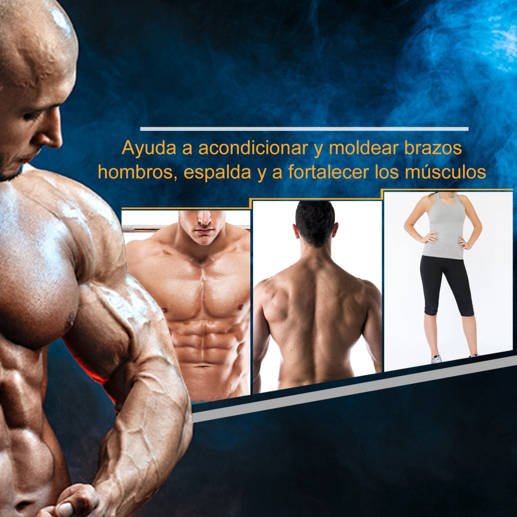 Set manubri 2x10 kg con barra di collegamento metallo testa esagonale ¨C zephmum ¨C Nero Argento