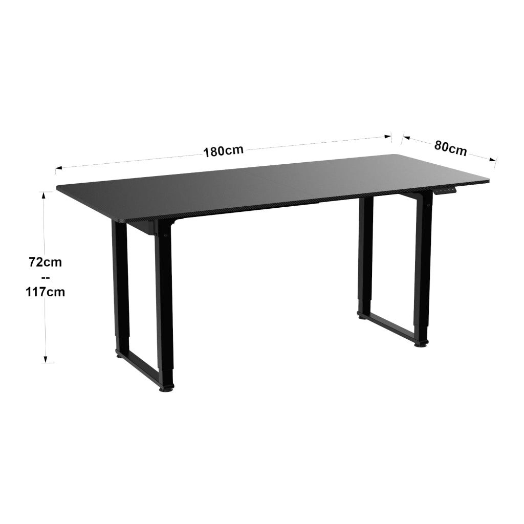 Scrivania/postazione di lavoro regolabile elettricamente in altezza 180 x 80 cm nero 03_0009078