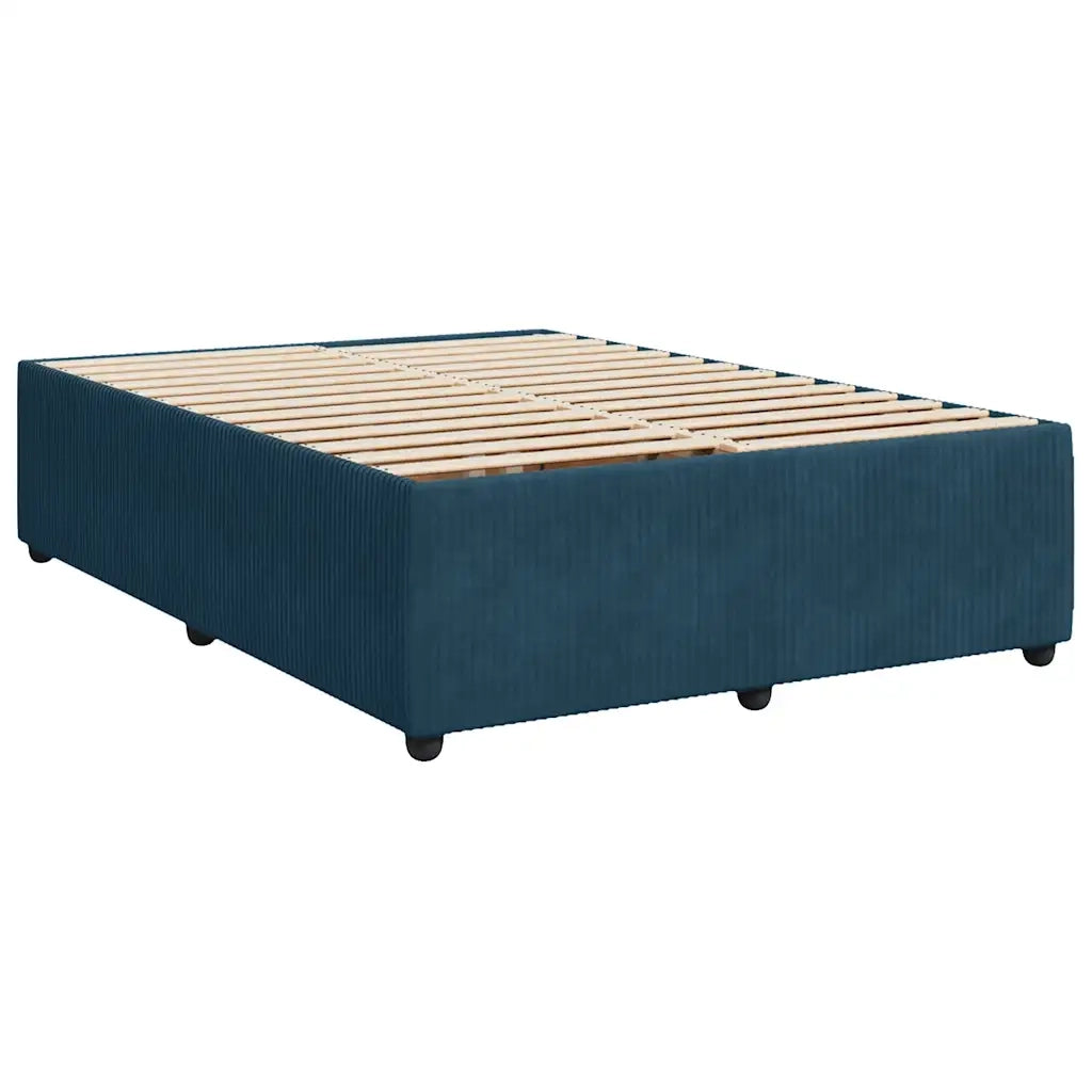 Giroletto a Molle con Materasso Blu Scuro 160x200 cm in Velluto 3292386