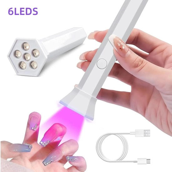 Lampada a batterie per manicure, portatile, lampada per taglio unghie, lampada per stile unghie, bianca - batteria non inclusa.