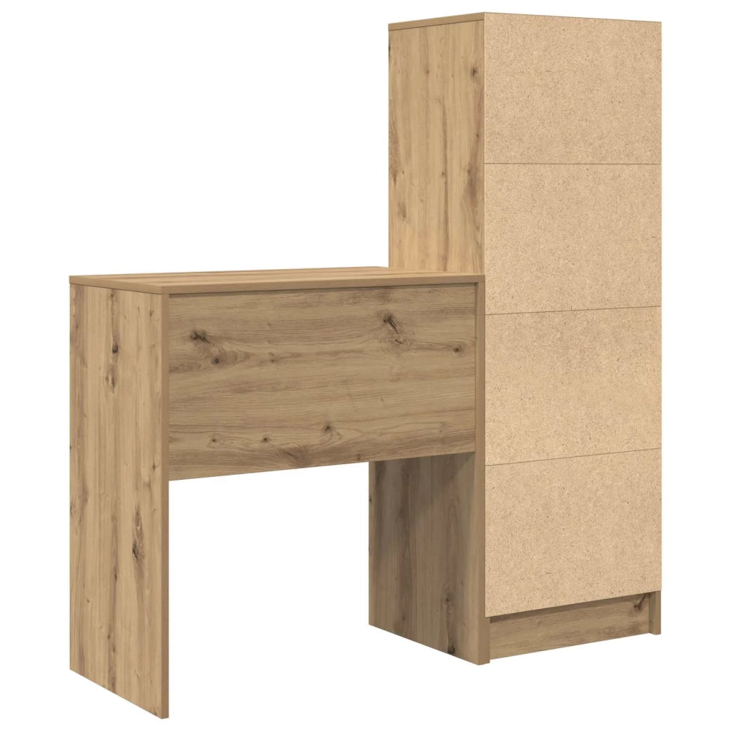 Scrivania con cassetto con lo scaffale 2 pcs Rovere artigianale 3337312