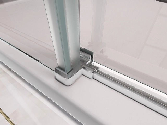 Box doccia in Cristallo 8mm tre lati con trattamento anticalcare e chiusura soft-close - Misura: 80 x 140 x 80 xh195cm