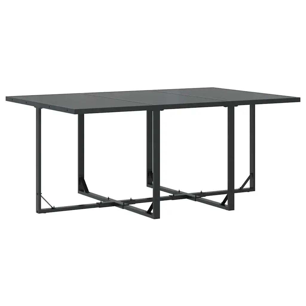 Set da Pranzo per Giardino 11 pcs Nero Acciaio 3335869
