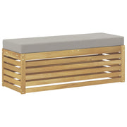 Panchina da esterno | Panchina da Giardino | Panca da Giardino con cuscino Bianco 115 x 43 x 45 cm