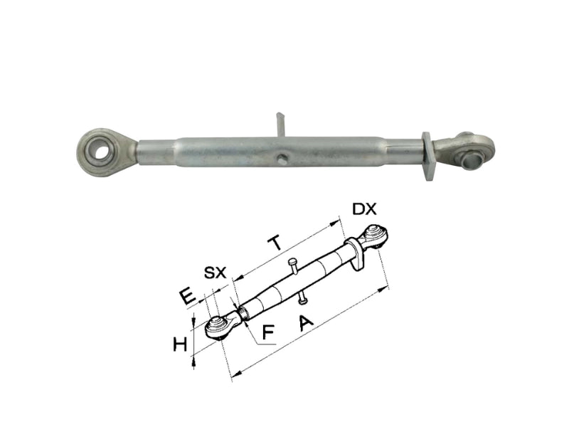 Braccio terzo punto meccanico C2 filetto M30x3 completo - 50031