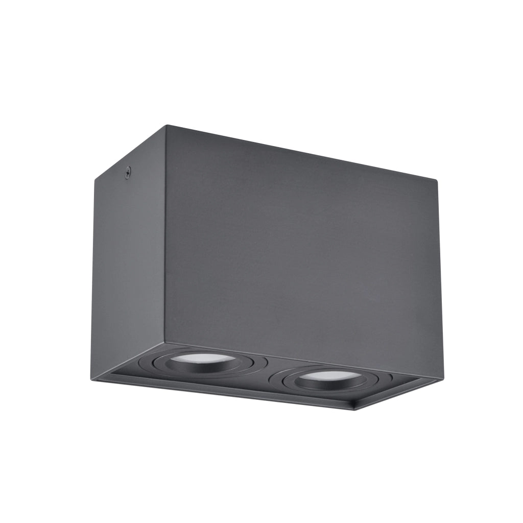Plafoniera spot superficie nera 2xGU10 Polux Hadar Q2