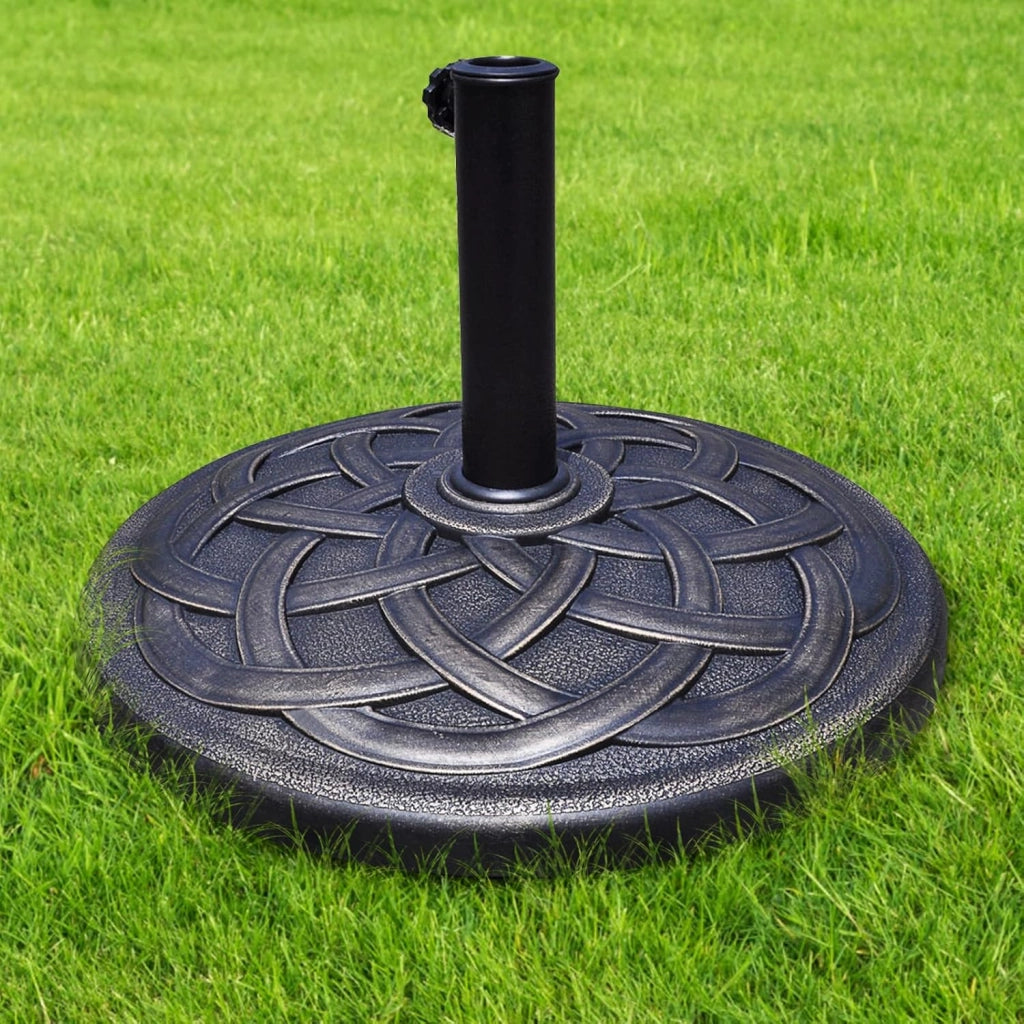 Base per Ombrellone in Resina da 46 cm, Base per Ombrellone Rotondo da 10 kg per Esterni, per Giardino, Spiaggia Piscina (Bronzo (modello3))
