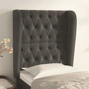 Testiera ad Orecchio-Testata con Orecchie Grigio Scuro 83x23x118/128 cm in Velluto 203134
