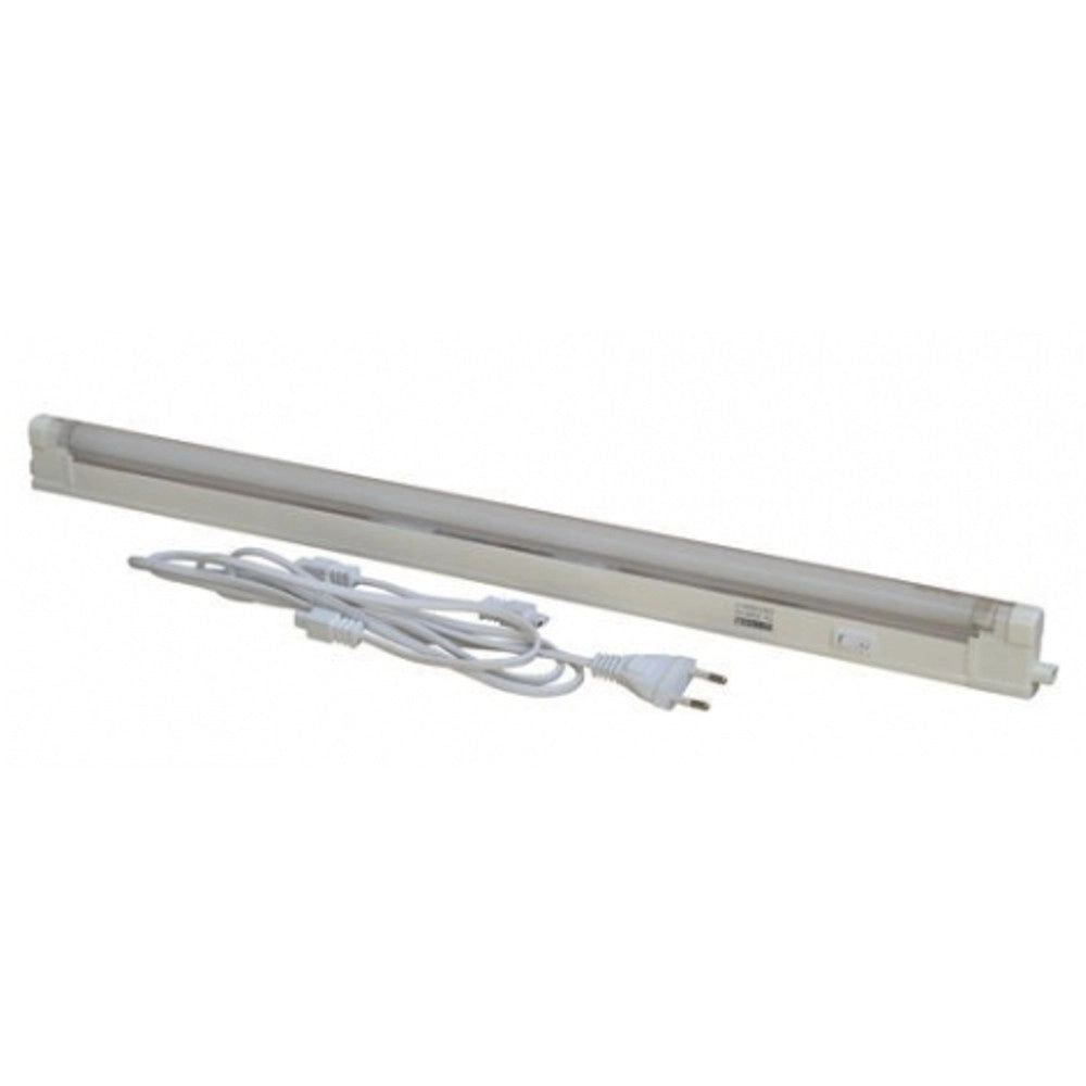 Trade Shop - Tubo Neon A Led Da 60cm Con Plafoniera T5 Luce Bianco Caldo 3000k Cavo 1m Da 10w -