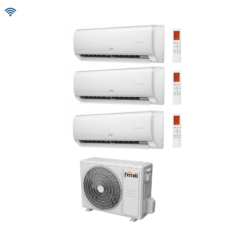 Climatizzatore Condizionatore Trial Split Inverter Ferroli Giada M 9000+9000+12000 btu con 27-3 Wi-Fi Integrato Alexa e Google HOME 9+9+12 - NOVITA