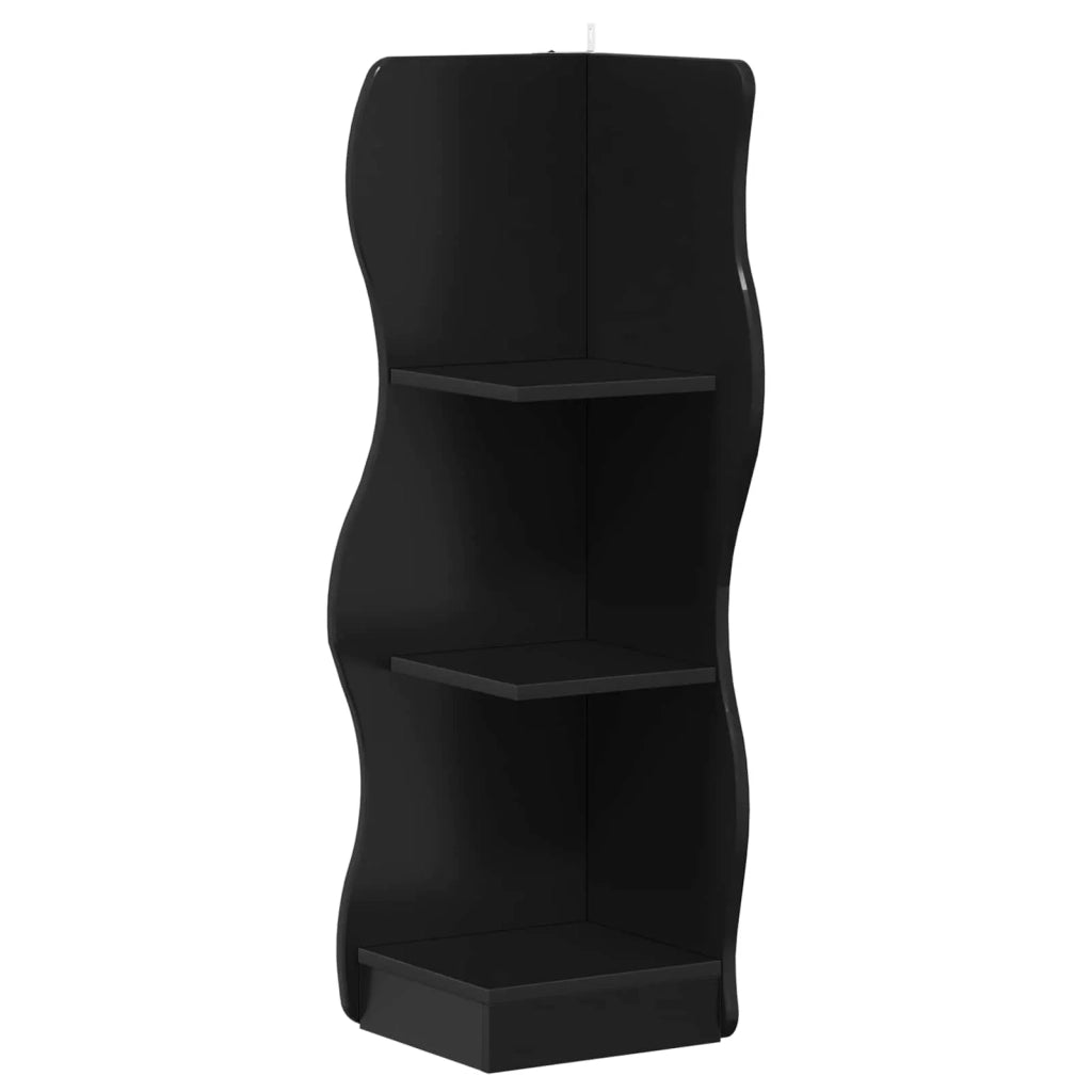 Mensola angolare Nero 34 x 33 x 102 cm Legno ingegnerizzato 899937