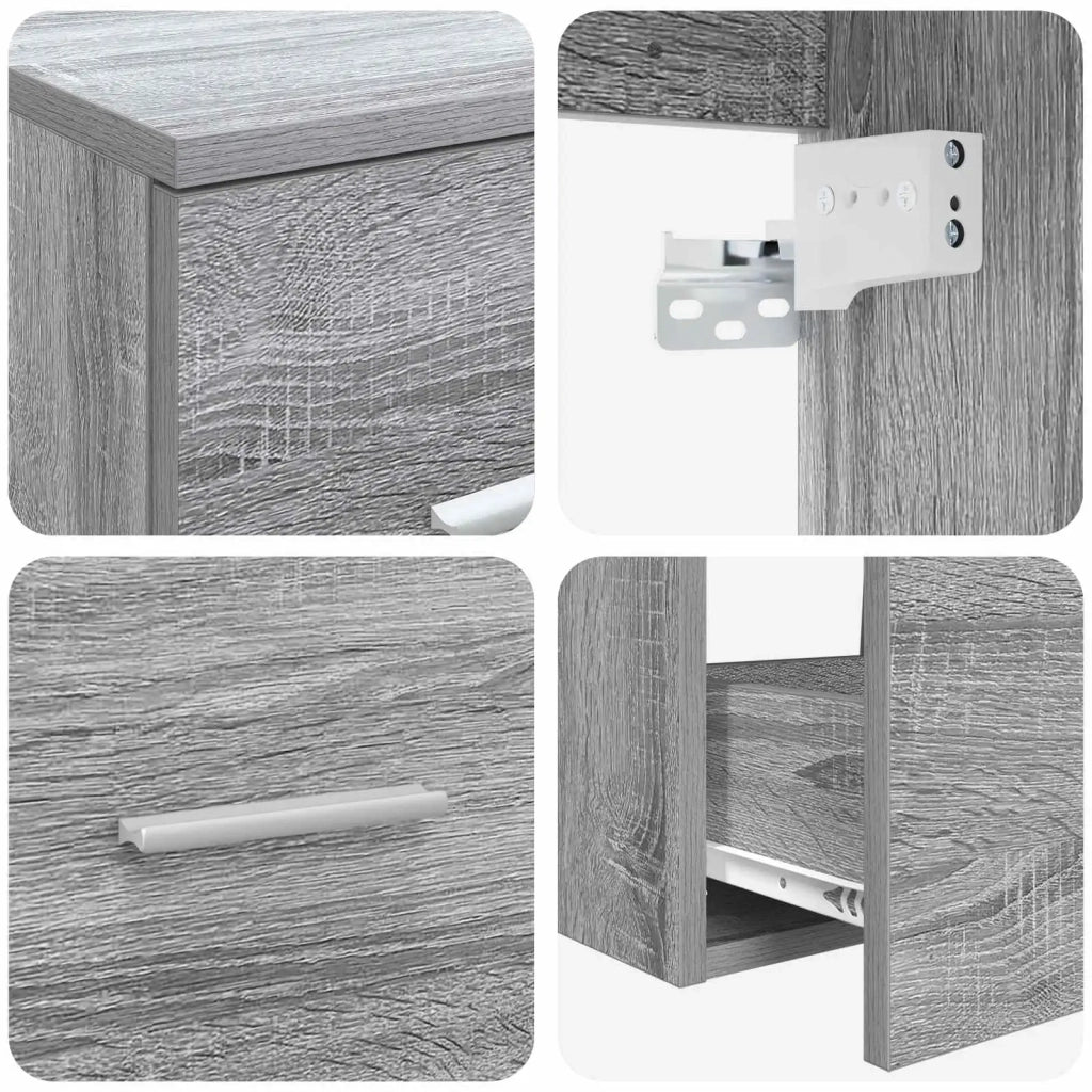 Set di mobili per il bagno 3 pz Sonoma grigio 3405896