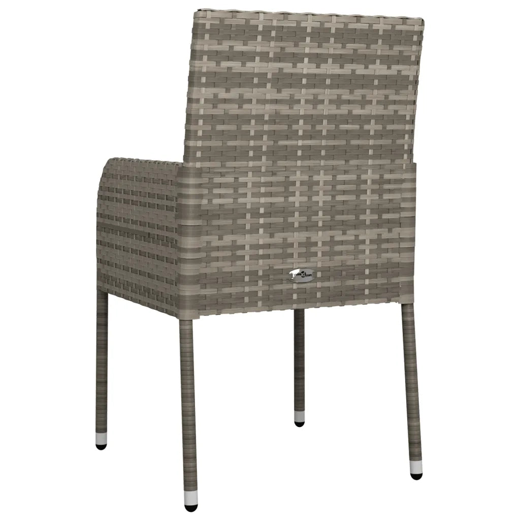 Sedie da Giardino con Cuscini 4 pz in Polyrattan Grigie 319888