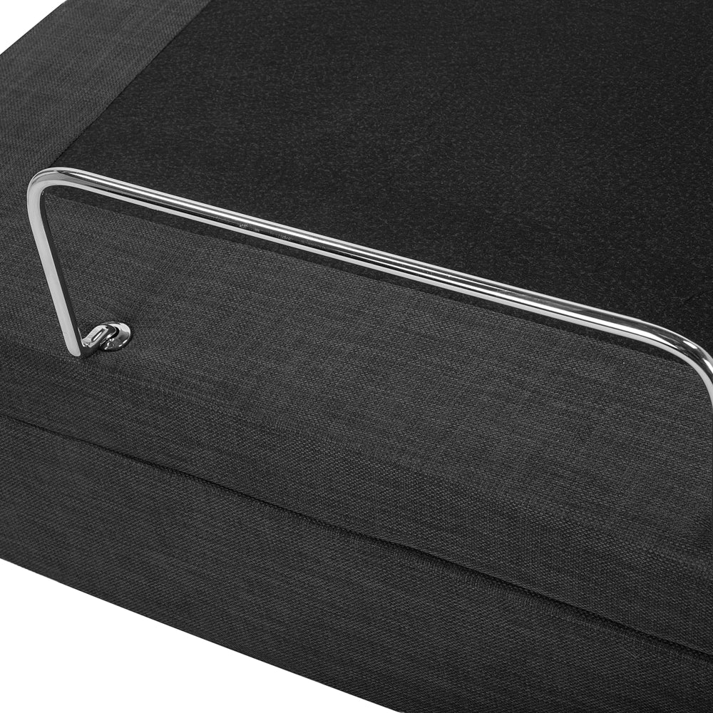 Letto Tessuto Grigio Scuro Elettrico Regolabile con Telecomando 80 x 200 cm