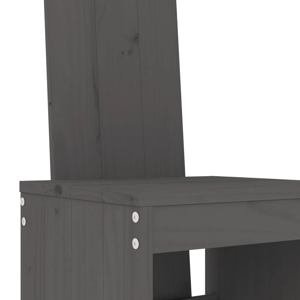 Set Bar da Giardino 9 pz Grigio in Legno Massello di Pino 3157789
